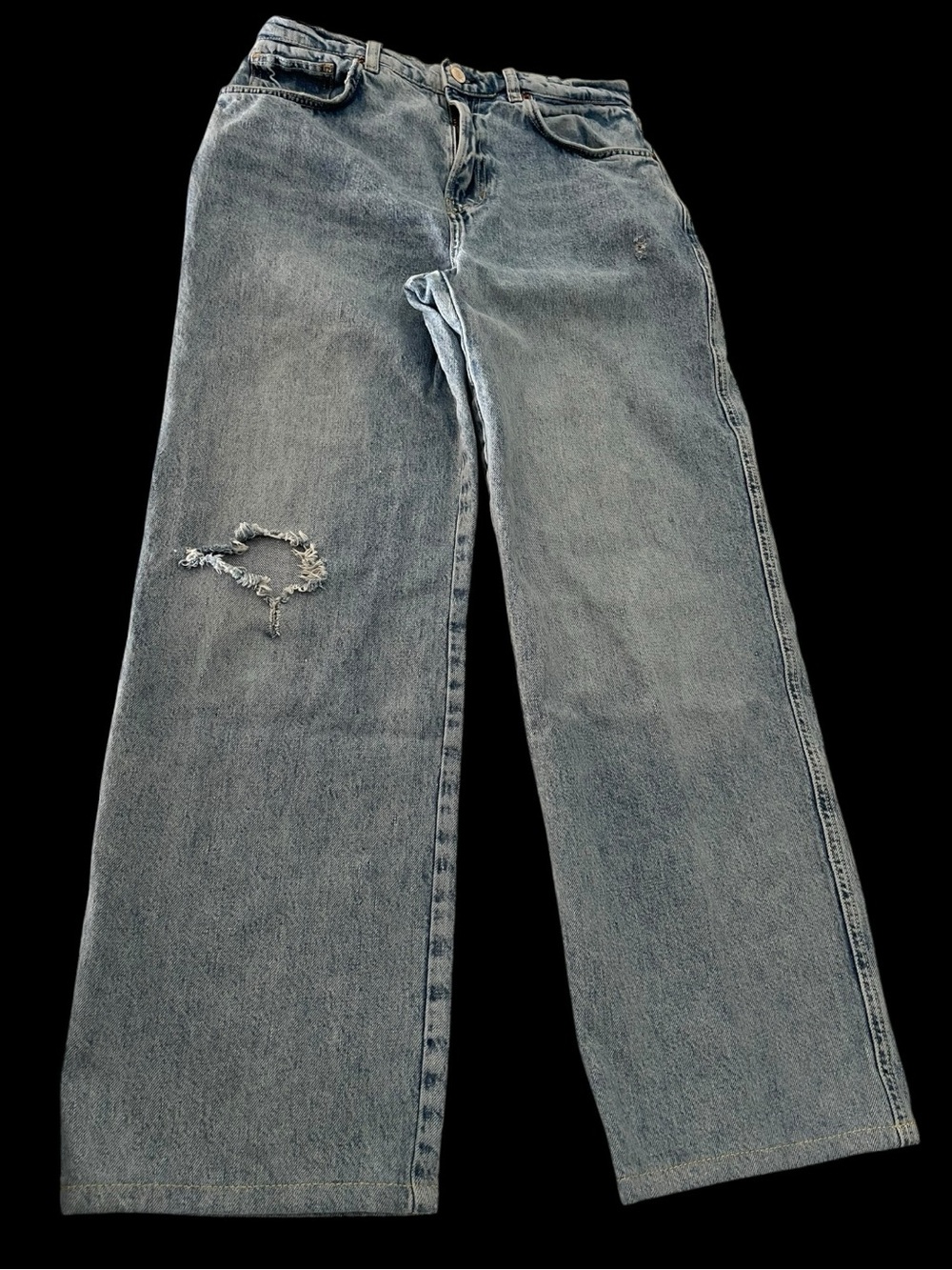 Reformation Val 90s Jeans 29 Light Wash Distressed Mid Rise Straight Leg